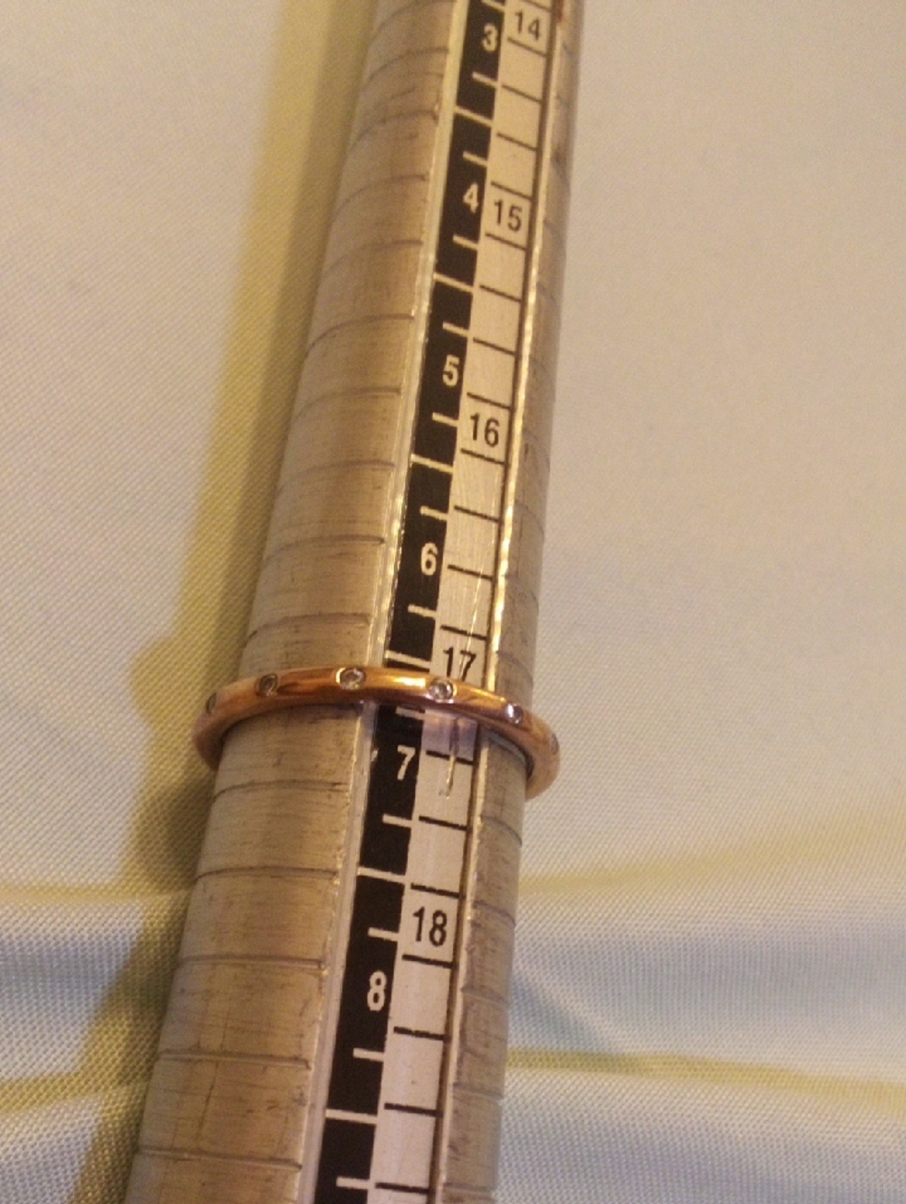 Delicate Rose Gold Stacking Ring with Accent Stones